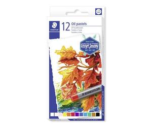 Crayons cire staedtler 2420 edition design journey pastel a l huile coloris assortis etui de 12