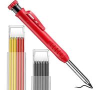 Crayons De Construction Pour Charpentier, 12 Recharges, Avec Taille-Crayon Intégré, Outils Pour Le Travail Du Bois