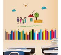 Crayons De Couleur Autocollants Pour Plinthe, Imperméable, Pour Enfants, Salle De Classe, Stickers Muraux Amovibles, Décoration De La Maison