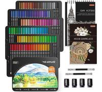 Crayons de couleur, lot de 138 couleurs à mine souple de qualité professionnelle, avec livre de coloriage, carnet de croquis, taille-crayon et rallonges pour crayons – pour artistes adultes