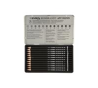 LYRA Rembrandt Art Design - Boîte métal 12 crayons graphite