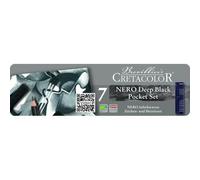 Crayons De Dessin - Fusains - Cretacolor - Nero Deep Black Pocket - Boîte De 7 Pièces