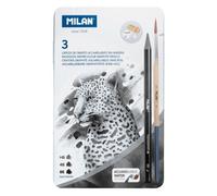 Crayons Graphite - Aquarelle - Hb, 4b Et 8b - Accessoires - Boîte Métal - Milan