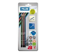 Crayons graphite - MILAN - HB/B/2B - Taille-crayon Afila - Gomme blanche - Set de 5 pièces