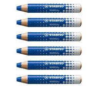Crayons marqueur MARKdry - STABILO - Lot de 6 - Pointe Fine - Bleu