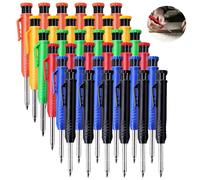 Crayons mécaniques de marquage pour le travail du bois, dessin d'ingénierie, crayon de charpentier à tête longue de 2.8mm, travaux de Construction applicables 6 pièces 6 pièces jaunes