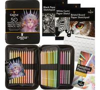 Crayons pastel Set - 48 pièces - Teintes douces - Avec mallette de voyage