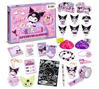 CRAZE Kuromi Calendrier de l'Avent 2026 Fille - 24 Surprises | 24 surprises Kuromi avec 3 figurines 3D, bijoux, papeterie et slime magique à découvrir jour après jour