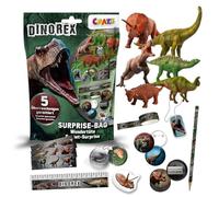 CRAZE Pochette surprise dinosaures DINOREX SURPRISE BAG Pochette cadeau dino Jouet Pinata Figurine Dinosaure & fourniture scolaire Assortiment Jouets Cadeau anniversaire enfant 17616