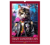 Crazy gangster cats (Wall Calendar 2027 DIN A3 portrait), CALVENDO 12 Month Wall Calendar: Funny cats in gangster design for all cat lovers