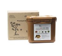 Crazy Korean Cooking Récipient de fermentation et de stockage de qualité supérieure pour kimchi, choucroute avec couvercle intérieur sous vide, marron sable, 3,4 l (3,4 l) - 1 paquet)