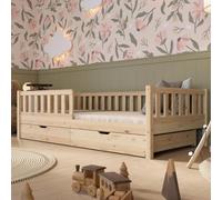 Crazy Pine Lit Enfant avec Tiroirs Montessori Crazy Basic 90x200 cm Nature