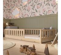 Crazy Pine Lit Enfant Montessori Crazy Basic 140x200 cm - Bois Naturel