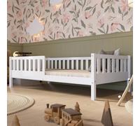 Crazy Pine Lit Enfant Montessori Crazy Basic 80x160 cm Pieds 19 cm Blanc