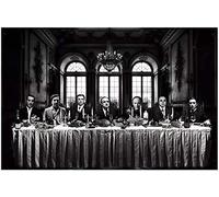Crazystore Impression sur Toile 40x60cm sans Cadre la dernière cène Film Gangster Collage HD Soie Noir et Blanc Affiches décoratives Mur Art Peinture
