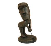 CRCAH Statue de Moai - 15,2 cm - Île de Pâques Oranment - En résine - Décoration pour chambre - Sculpture antique pour bureau, bureau (jouer au golf)