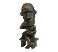 CRCAH Statue de Moai - 15,2 cm - Île de Pâques Oranment - En résine - Décoration pour chambre - Sculpture antique pour bureau - Lire un livre