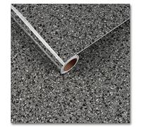 CRE8TIVE Papier peint autocollant noir 60 cm x 300 cm - Granit brillant - Film adhésif pour meubles et plan de travail, cuisine, salle de bain