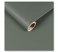 CRE8TIVE Papier peint autocollant vert - 60 cm x 300 cm - Film mat pour meubles - Vert sauge - Film adhésif pour meubles de cuisine, plan de travail - Imperméable - En vinyle uni - Film adhésif pour