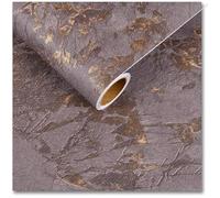 CRE8TIVE Papier peint effet marbre marron doré mat à décoller et à coller - Papier contact autocollant pour plan de travai STICKERS