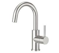 CREA Robinet Cuisine Évier, Robinet Lavabo Pivotant à 360°, Le Mitigeur à Bec Haut, Robinet pour Salle de Bain ou Petite Cuisine, Acier Inoxydable