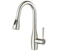 CREA Robinet de cuisine avec douchette extractible, 3 fonctions, mitigeur pivotant à 360° pour évier en acier inoxydable