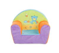 Creaciones Llopis Sillon infantil bordado oso 44x34x53 cm, Sillon décoratif, Housse Polyester, peluche ourson, siège pour enfant 3 ans et plus