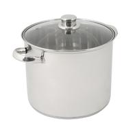 CREALYS 502383 Traiteur 9L INOX Induction Casserole avec couvercle, acier inoxydable, 24 cm de diamètre, compatible induction