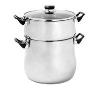 Crealys - 504940 - Couscoussier En Inox - 12 L - Poignée Bakélite Noir - Diamètre : 24 Cm