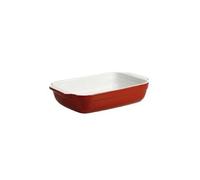 CREALYS 512727 PLAT A FOUR RECTANGULAIRE AVEC ANSES CERAMIQUE FRAMBOISE 25 X 15 X 5 CM