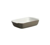 Crealys 512728 plat à four rectangulaire avec anses céramique taupe 25 x 15 x 5 cm