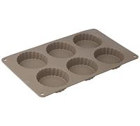 Crealys 513007 Moule à 6 Tartelettes en Silicone Candy Gris 29 x 17 x 2 cm