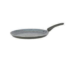 Crealys 539346 Poêle à Crêpes Aluminium AUTAN Ø 26cm - Revêtement Antiadhésif Sain en Céramique effet pierre - Crêpière Coloris Gris - Manche thermorésistant silicone - Tous feux dont induction