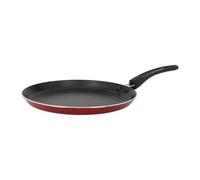 Crealys 539353 Crépière Aluminium pressé CERISE Ø 24 cm - Revêtement anti-adhésif - Coloris Rouge métallisé - Poêle à crêpes tous feux dont induction
