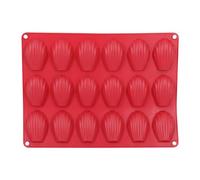 Crealys 540736 Moule 18 Madeleines en Silicone, Moule à Madeleine Antiadhésif - 32,8 x 24,8 cm