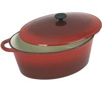 CREALYS GRAND CHEF Ramequin moulé ovale émaillé - L 37 cm - 9 L - Rouge - Toutes sources de chaleur y compris induction