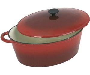 CREALYS GRAND CHEF Ramequin moulé ovale émaillé - L 37 cm - 9 L - Rouge - Toutes sources de chaleur y compris induction