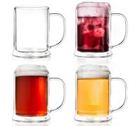 Creano Lot de 4 Verres à Bière Double Paroi 500 ml - Verres Isothermes Modèles Hauts en Borosilicate pour Bière de Blé & Longdrinks