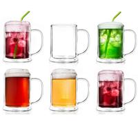 Creano Lot de 6 Verres à Bière Double Paroi 500 ml - Verres Isothermes Modèles Hauts en Borosilicate pour Bière de Blé & Longdrinks
