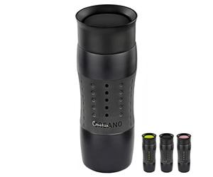 Creano Mug de Voyage Isotherme 420ml - Travel Mug en Acier Inoxydable - 100% Étanche avec Ouverture à 360° - Gobelet Thermique pour Café & Thé - Noir
