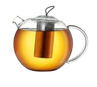 Théière Creano 1,5 l Jumbo, théière en verre 3 pièces dans un ensemble avec filtre en acier inoxydable intégré et couvercle en verre, théière en verre design multifonctionnelle