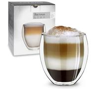 Creano Verre Double Paroi XXL 400 ml - Modèle Rond Isolant en Verre Borosilicate pour Boissons Chaudes et Froides - 1 verre