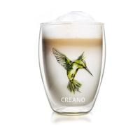 Creano Verre Thermique Double Paroi 250 ml Hummi - Verre à Café & Thé Isolant en Verre Borosilicate avec Motif Colibri Vert - Coffret Cadeau