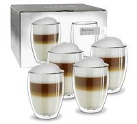 Creano Verres Double Paroi Hauts 250 ml - Modèle Élancé Isolant en Verre Borosilicate pour Café Thé et Boissons Froides - Lot de 4 verres
