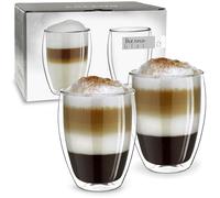 Creano Verres Double Paroi Hauts 400 ml - Modèle Élancé Isolant en Verre Borosilicate pour Café Thé et Boissons Froides - Lot de 2 verres
