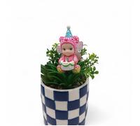 CREAPERL création original SÉRIE HAPPY BIRTHDAY ROSE décoré fait main figurine type Sonny deco anniversaire collection cadeaux