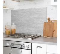 CREARREDA Panneau anti-éclaboussures de cuisine en aluminium brossé 84 x 60 cm, facile à appliquer, fabriqué en Italie, protection pour cuisinière et mur. Lavable et facile à assembler