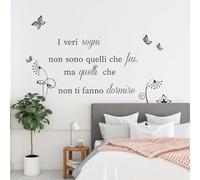 CREARREDA Sticker mural XL Les vrais rêves 100 x 190 cm autocollant mural décoratif en vinyle non toxique amovible, parfait pour chambre d'enfant, studio ou mur lecture