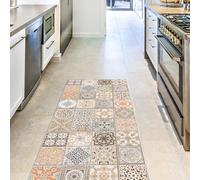 CREARREDA Tapis de Cuisine antidérapant Persian Tiles 50x180 Tapis de Protection de Sol en Vinyle 100% fabriqué en Italie, avec Encre Non Toxique, Ignifuge et résistant à l'eau