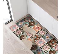CREARREDA Tapis de Cuisine antidérapant tuiles siciliennes 120x50 cm Tapis de Protection de Sol en Vinyle 100% fabriqué en Italie, avec Encre Non Toxique, Ignifuge et résistant à l'eau